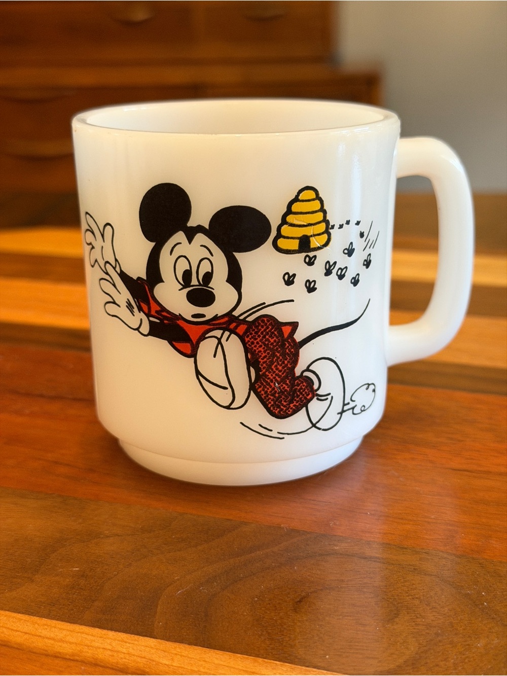 Disney White Ceramic Mickey Mouse Mug with Red Accents